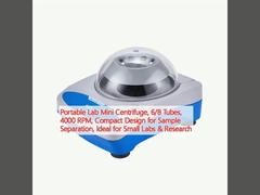 पोर्टेबल लैब मिनी सेंट्रीफ्यूज, 6/8 ट्यूब, 4000 आरपीएम, नमूना पृथक्करण के लिए कॉम्पैक्ट डिजाइन, छोटी प्रयोगशालाओं और अनुसंधान के लिए आदर्श