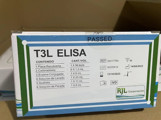 उपयोग में आसान FT3 ELISA टेस्ट किट लंबी शेल्फ लाइफ और 2C-8C संरक्षण विधि के साथ