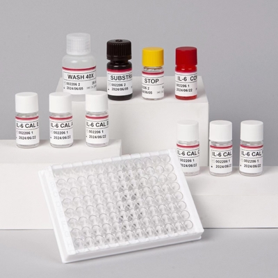 आईएल-6 इंटरल्यूकिन 6 एलिसा टेस्ट किट के साथ 2-3 घंटे का परीक्षण समय Biovantion सीरम / प्लाज्मा प्रारूप 18 महीने शेल्फ लाइफ