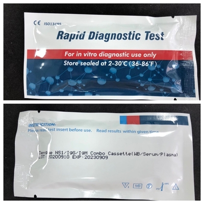 शेल्फ स्टेबल डेंगू Ns1 Ag कैसेट रैपिड कोलोइडल गोल्ड टेस्ट फॉर WB/S/P नमूना परिणाम