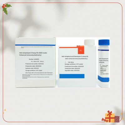 सटीक निदान के लिए लेटेक्स इम्यूनोटर्बिडिमेट्रिक विधि का उपयोग करके 96 परीक्षणों के साथ उच्च संवेदनशीलता ASO अभिकर्मक