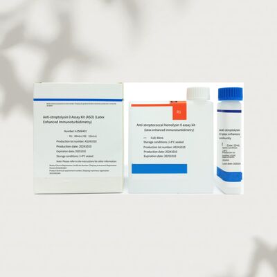 सटीक निदान के लिए लेटेक्स इम्यूनोटर्बिडिमेट्रिक विधि का उपयोग करके 96 परीक्षणों के साथ उच्च संवेदनशीलता ASO अभिकर्मक