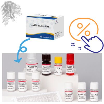उच्च संवेदनशीलता CA125 ELISA टेस्ट किट, 96 टेस्ट और सटीक कैंसर निदान के लिए 1 घंटे का परख समय